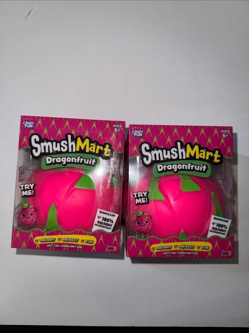 Jumbo Dragonfruit Squishy Toy - Pink 2 pack